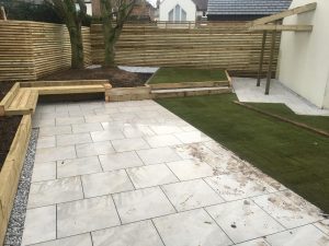 Raised Border With New Lawn And Fencing