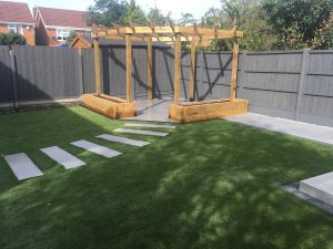 Hexagonal Pagoda With New Lawn And Fencing