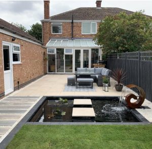 Patio Area With Pond